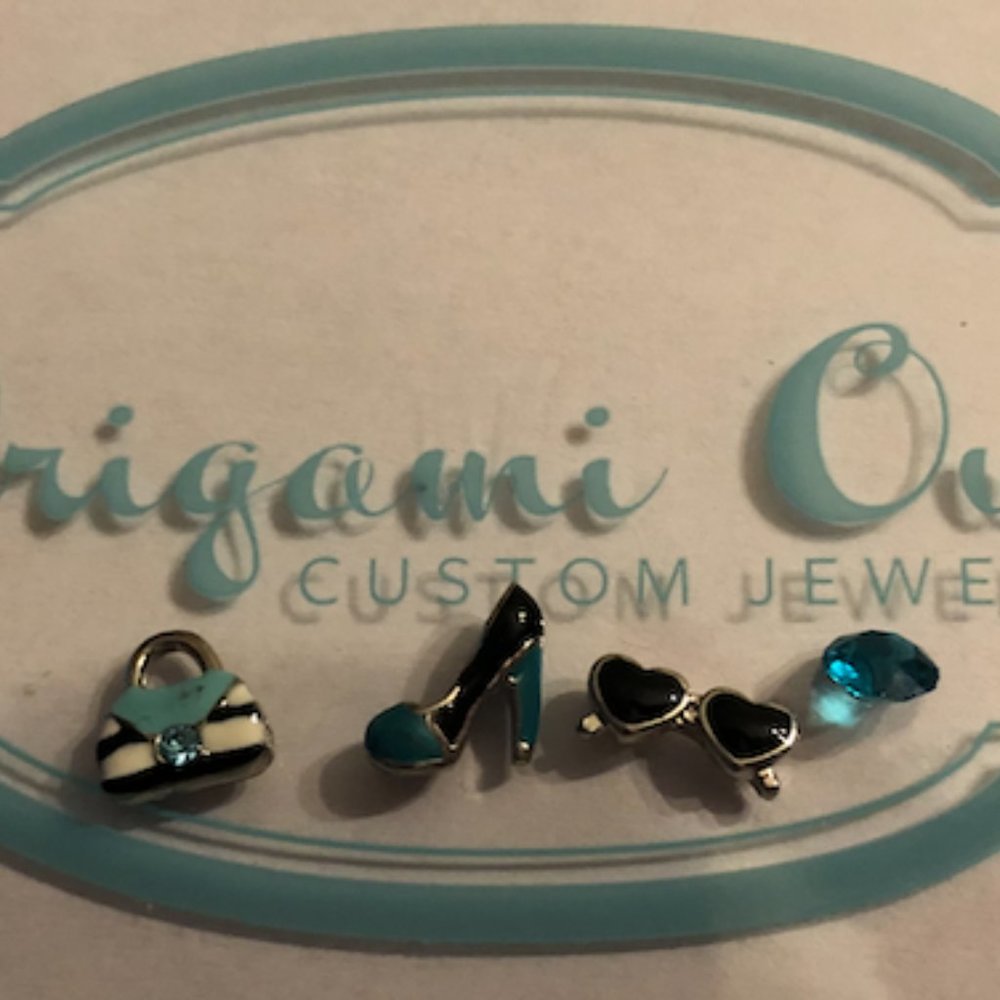 Origami Owl Blue Fashion Charm Set